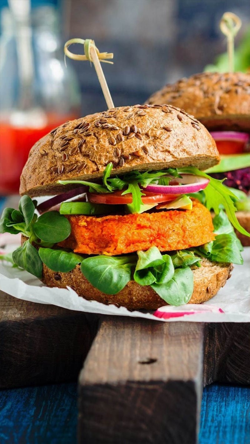 Hình nền bánh hamburger cho điện thoại - 6