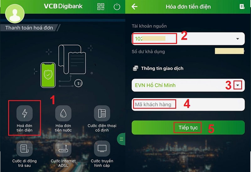 Thanh toán qua app Vietcombank