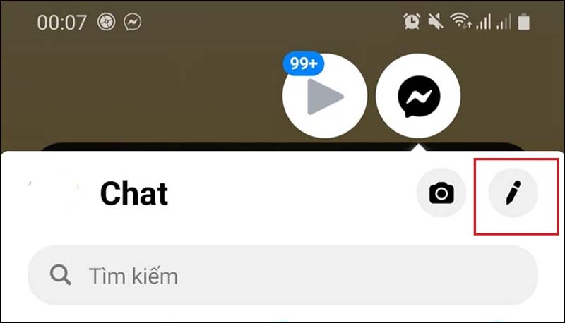 Bấm vào biểu tượng cây viết