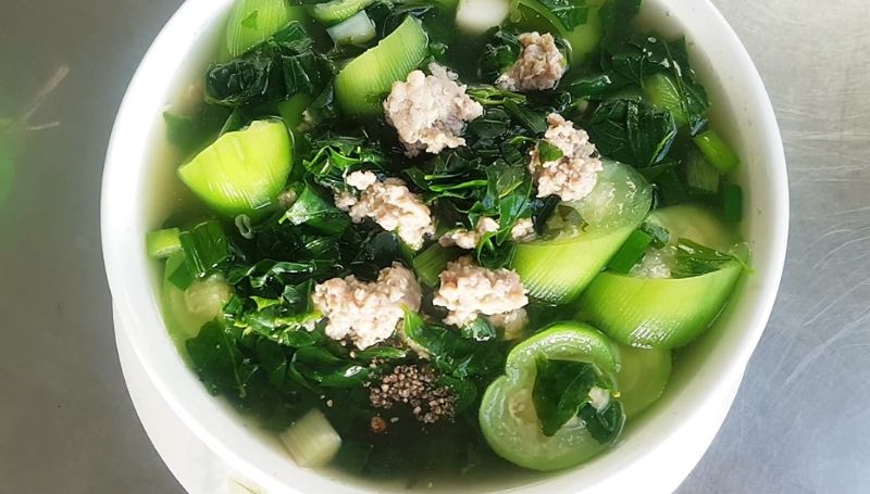 Canh rau ngót thịt băm Canh rau ngót thịt băm