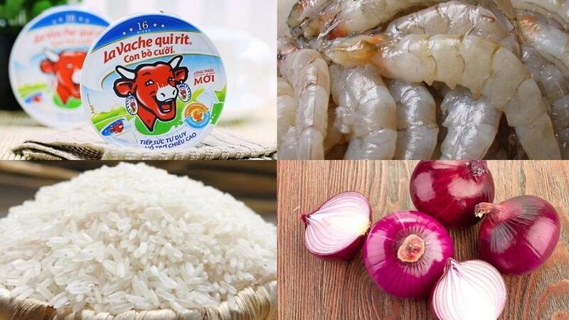 Nguyên liệu nấu cháo tôm phô mai