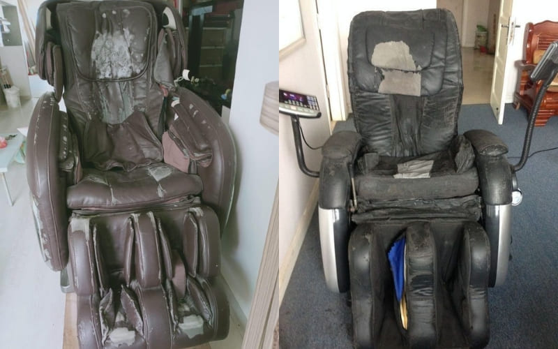 Khi da ghế massage bị rách