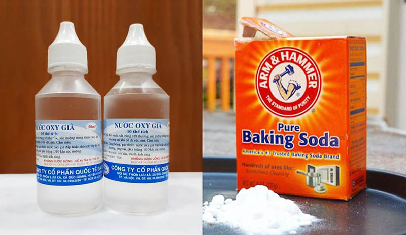 Sử dụng dung dịch oxy già và baking soda
