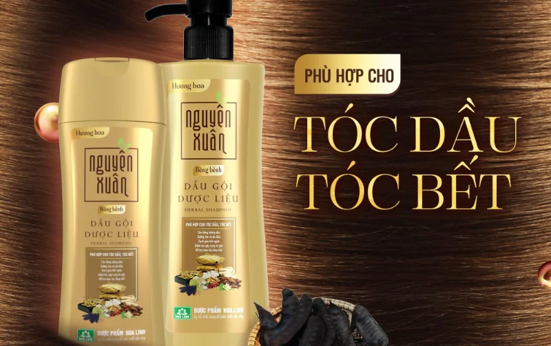 Dầu gội Nguyên Xuân chai vàng