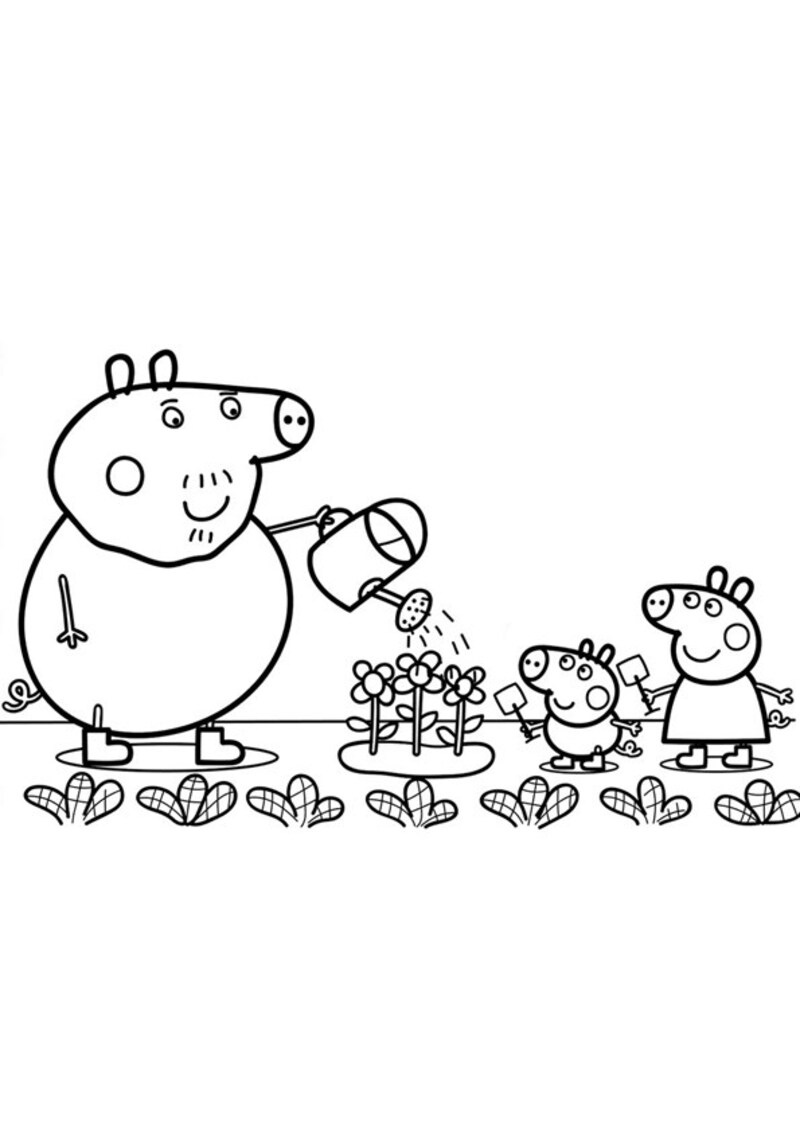 Tranh tô màu heo PEPPA và gia đình 14