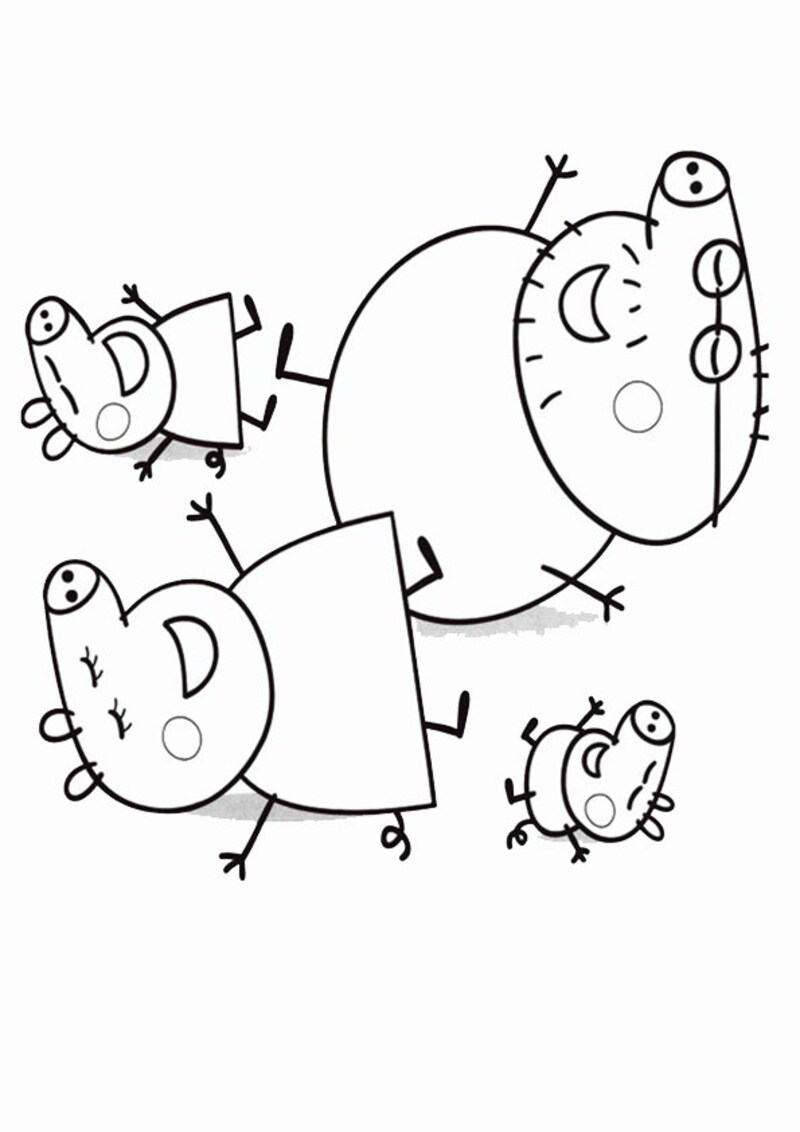 Tranh tô màu heo PEPPA và gia đình 3