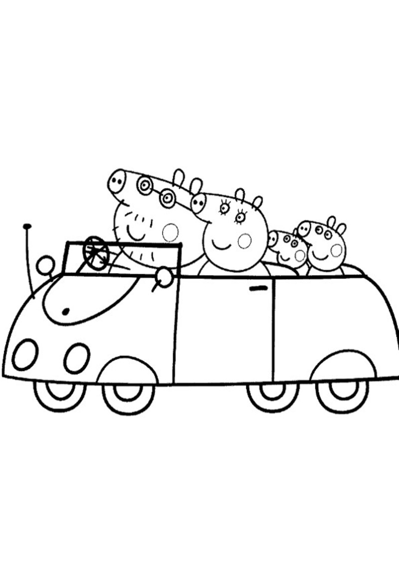 Tranh tô màu heo PEPPA và gia đình 9