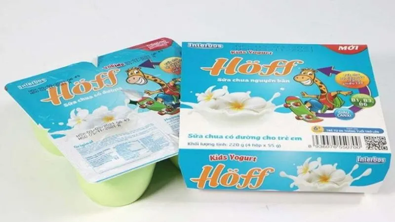 Sữa chua Hoff vị nguyên bản, được lên men trực tiếp từ 2 chủng men lợi khuẩn tốt cho tiêu hóa của trẻ