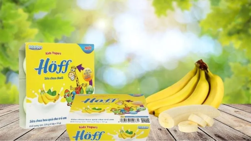 Sữa chua Hoff vị chuối nổi bật nhờ vị ngọt nhẹ và mùi thơm đặc trưng khiến bạn không thể nhầm lẫn được