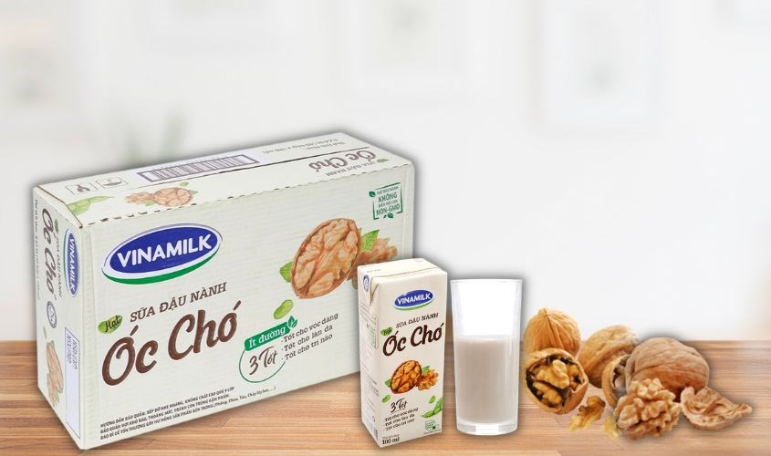 Thùng 48 hộp sữa đậu nành óc chó Vinamlik 180ml
