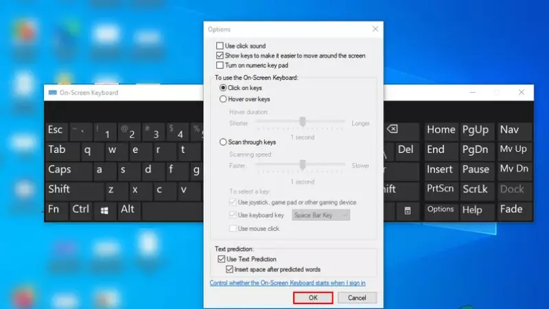 Chọn Show keys to make it easier to move around the screen