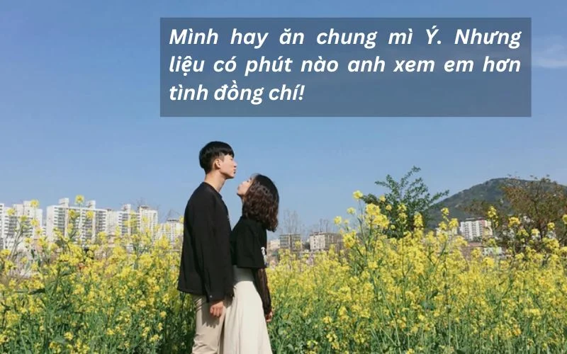 Mình hay ăn chung mì Ý. Nhưng liệu có phút nào anh xem em hơn tình đồng chí!