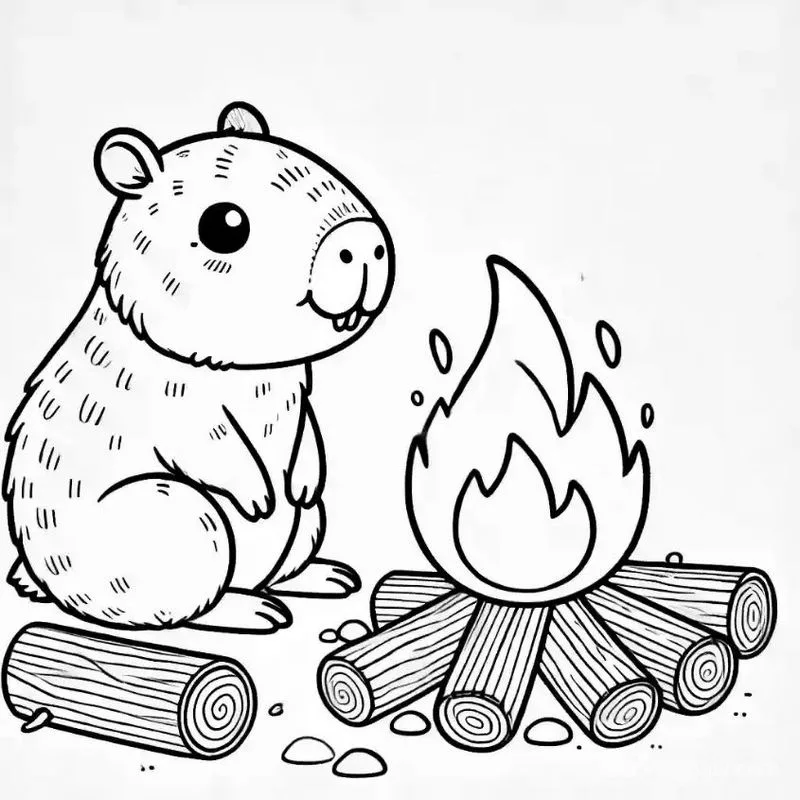 Tranh tô màu Capybara vui nhộn 9