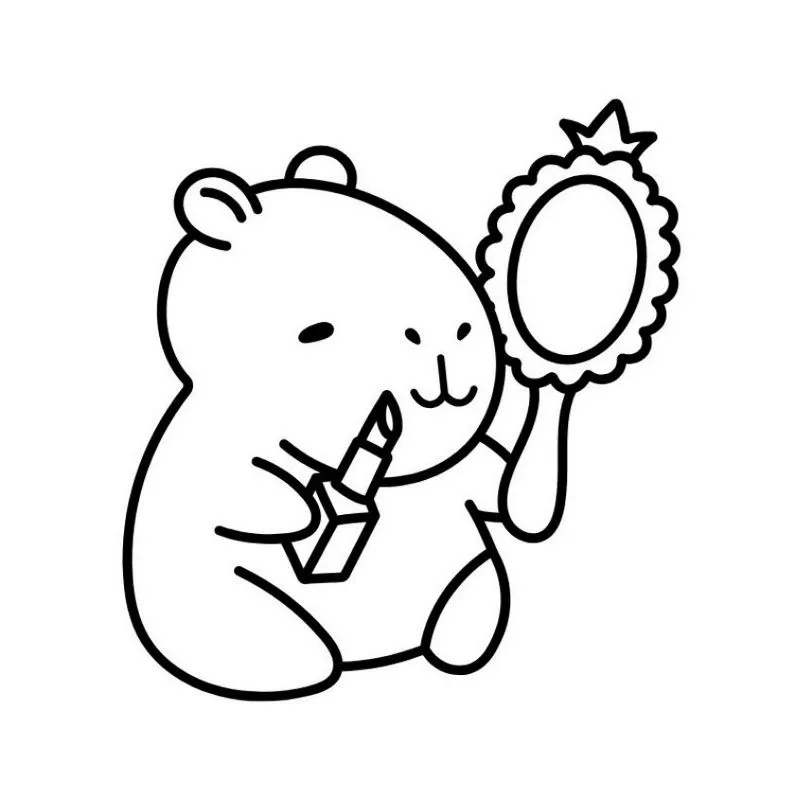 Tranh tô màu Capybara đáng yêu 15