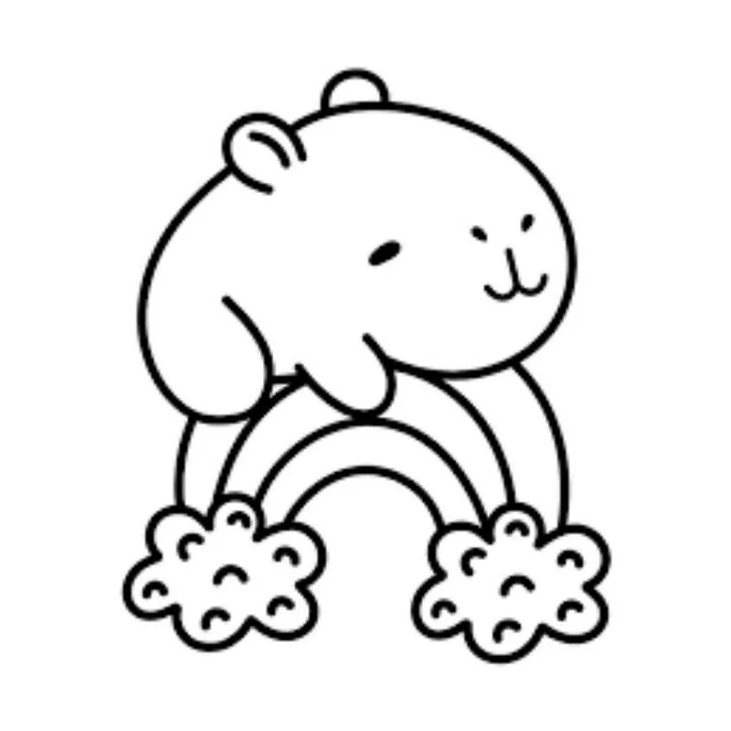 Tranh tô màu Capybara đáng yêu 19