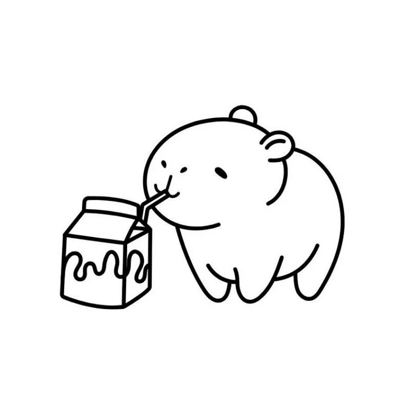 Tranh tô màu Capybara đáng yêu 20