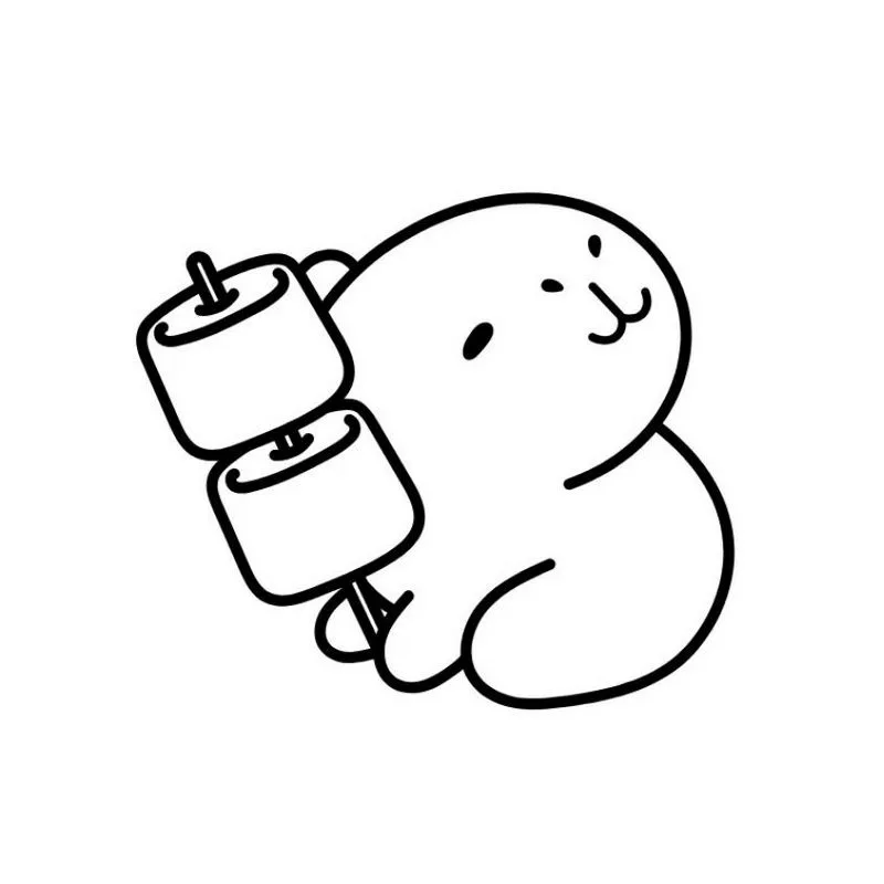 Tranh tô màu Capybara đáng yêu 1