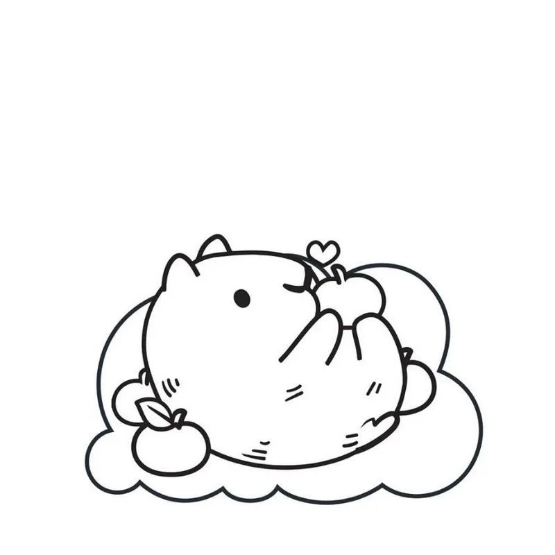 Tranh tô màu Capybara đáng yêu 3