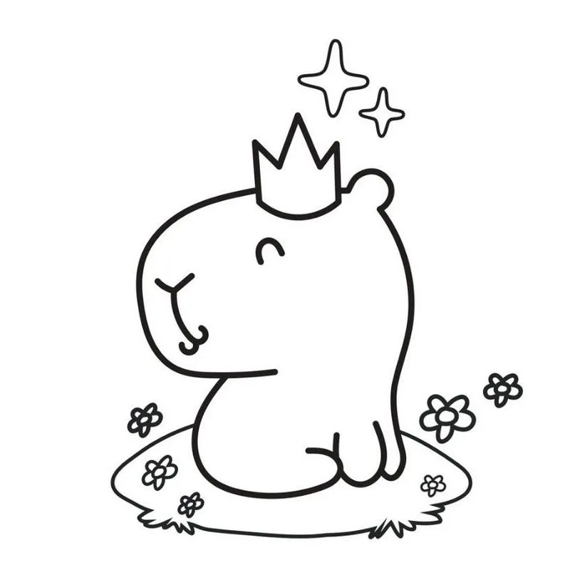 Tranh tô màu Capybara đáng yêu 5
