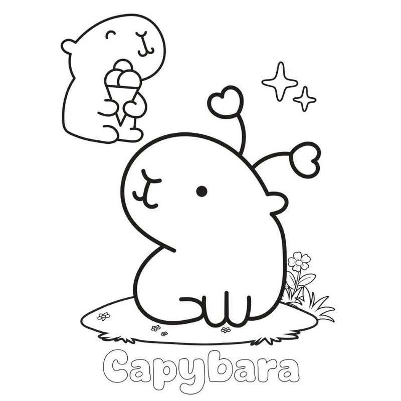 Tranh tô màu Capybara đáng yêu 6