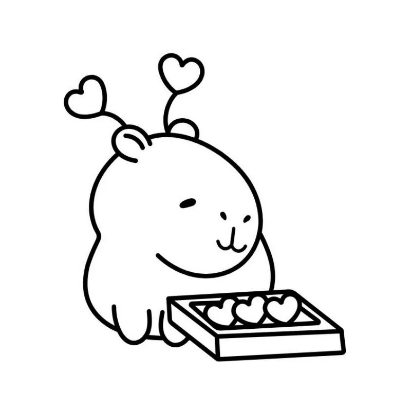 Tranh tô màu Capybara đáng yêu 16