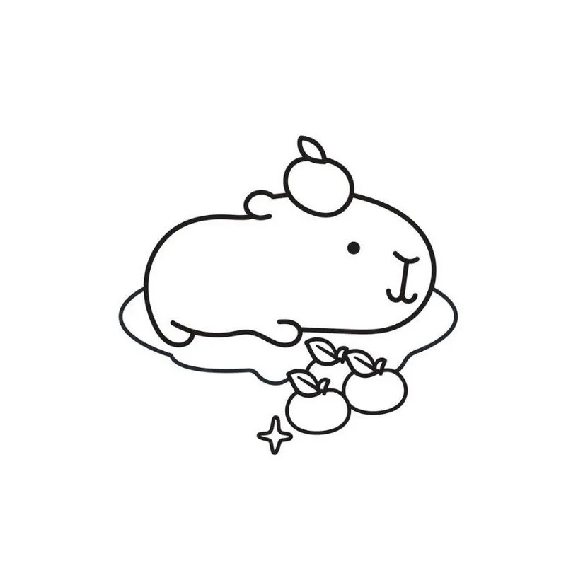 Tranh tô màu Capybara vui nhộn 10