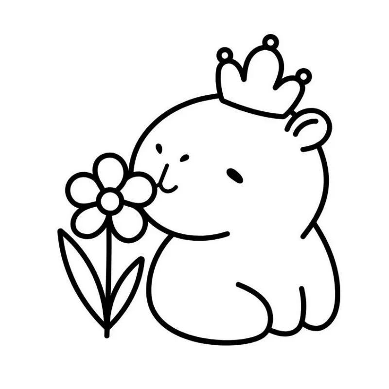 Tranh tô màu Capybara đáng yêu 24