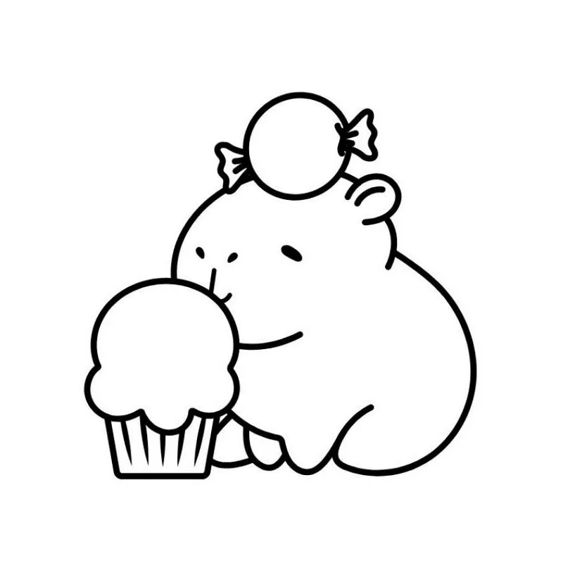 Tranh tô màu Capybara đáng yêu 25