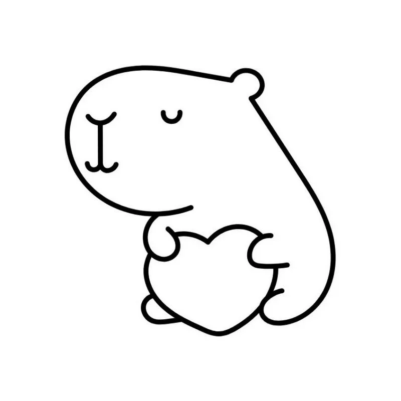 Tranh tô màu Capybara vui nhộn 11