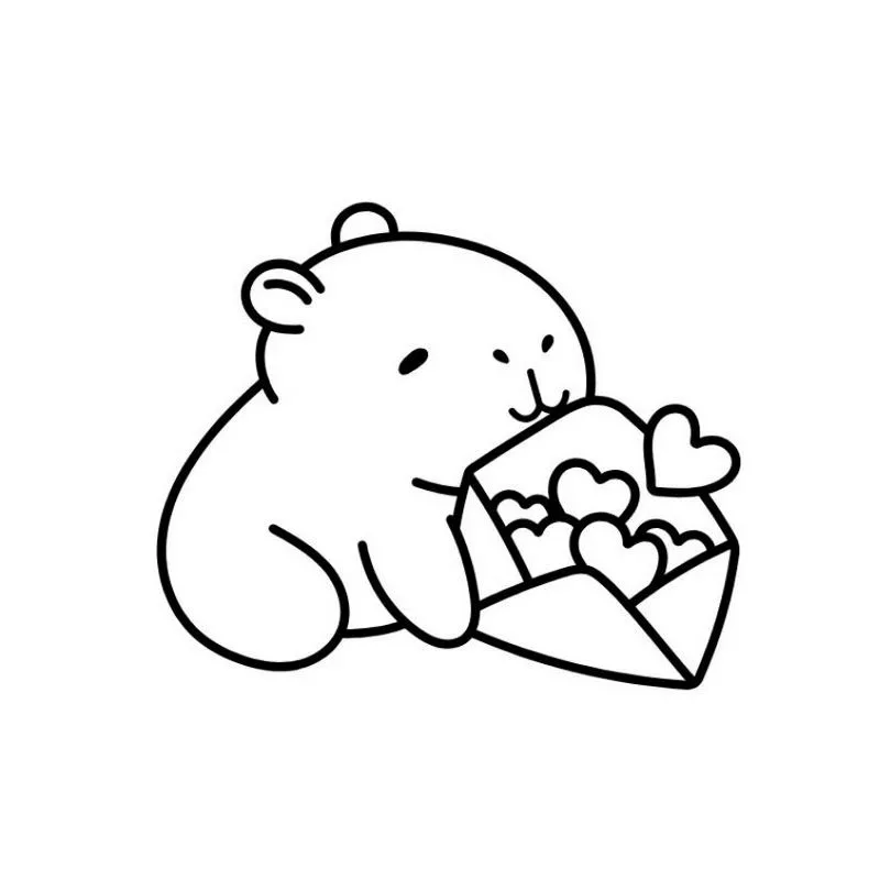 Tranh tô màu Capybara vui nhộn 13