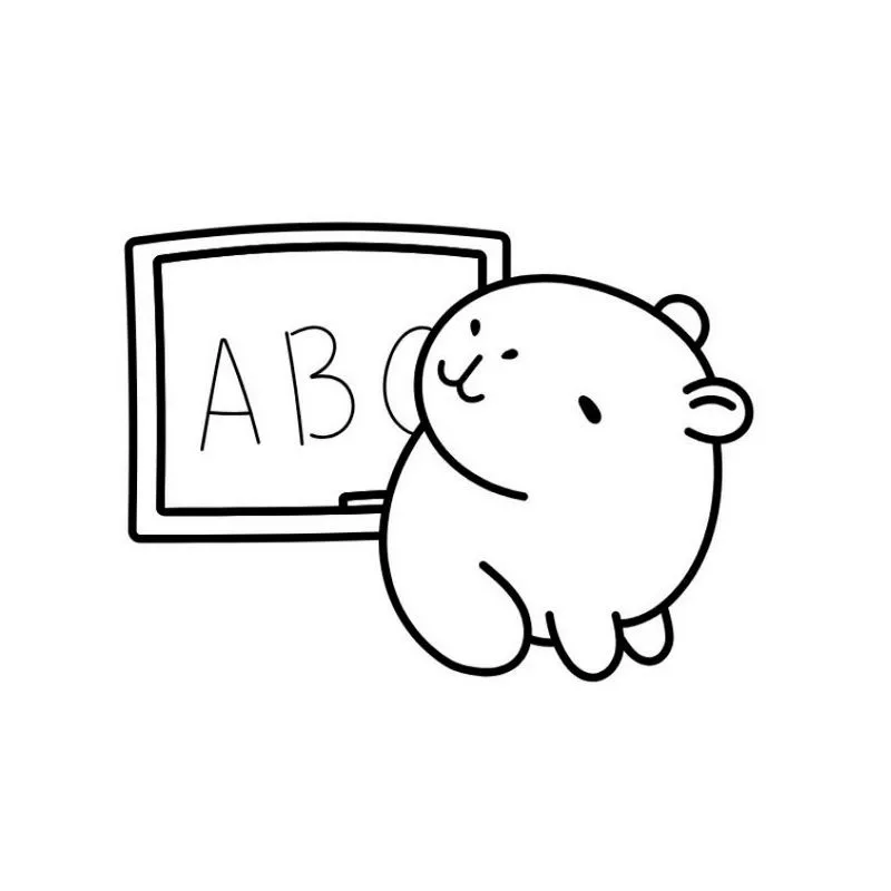 Tranh tô màu Capybara đáng yêu 9