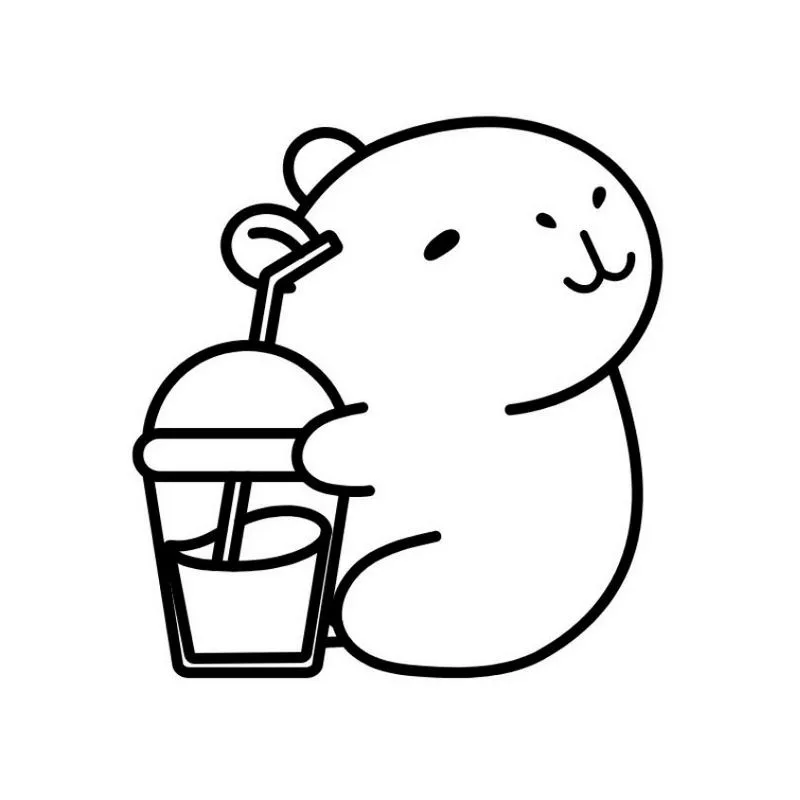 Tranh tô màu Capybara đáng yêu 10