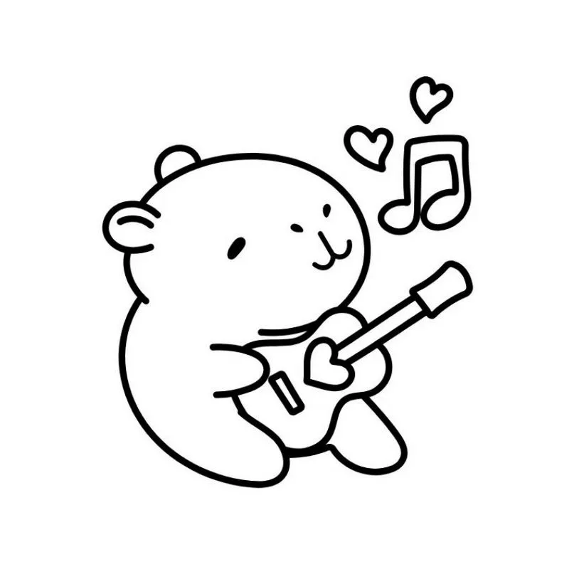 Tranh tô màu Capybara đáng yêu 11