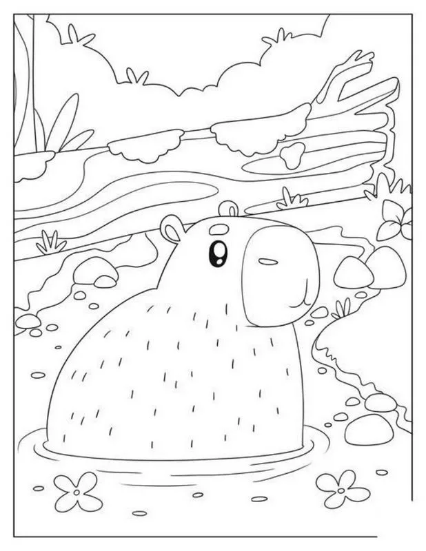 Tranh tô màu Capybara vui nhộn 29