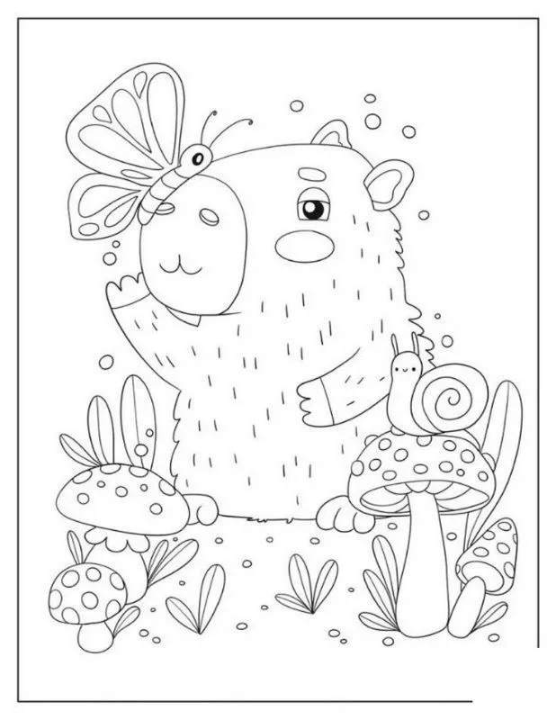Tranh tô màu Capybara vui nhộn 31