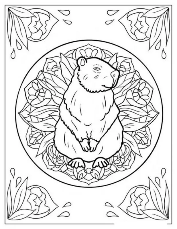 Tranh tô màu Capybara vui nhộn 14