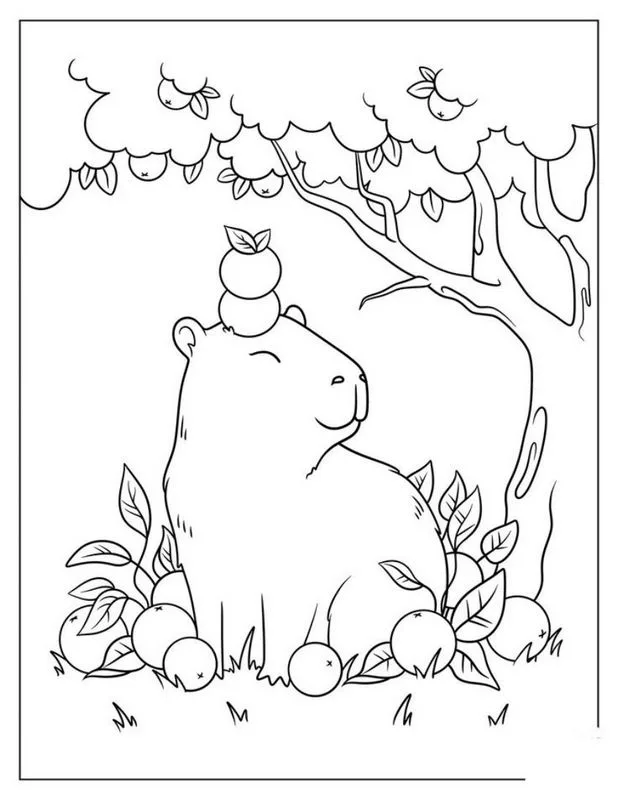 Tranh tô màu Capybara vui nhộn 17