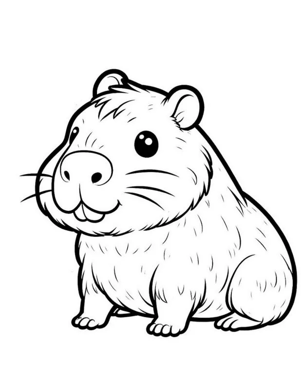 Tranh tô màu Capybara vui nhộn 39